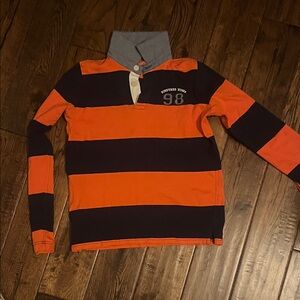 Vineyard Vines Kids Orange and Black Striped Shirt